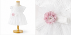 Ivory White Sparkle Baby Girls Dress & Headband Set