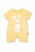 Bunny Time  Yellow Organic Cotton Baby Romper