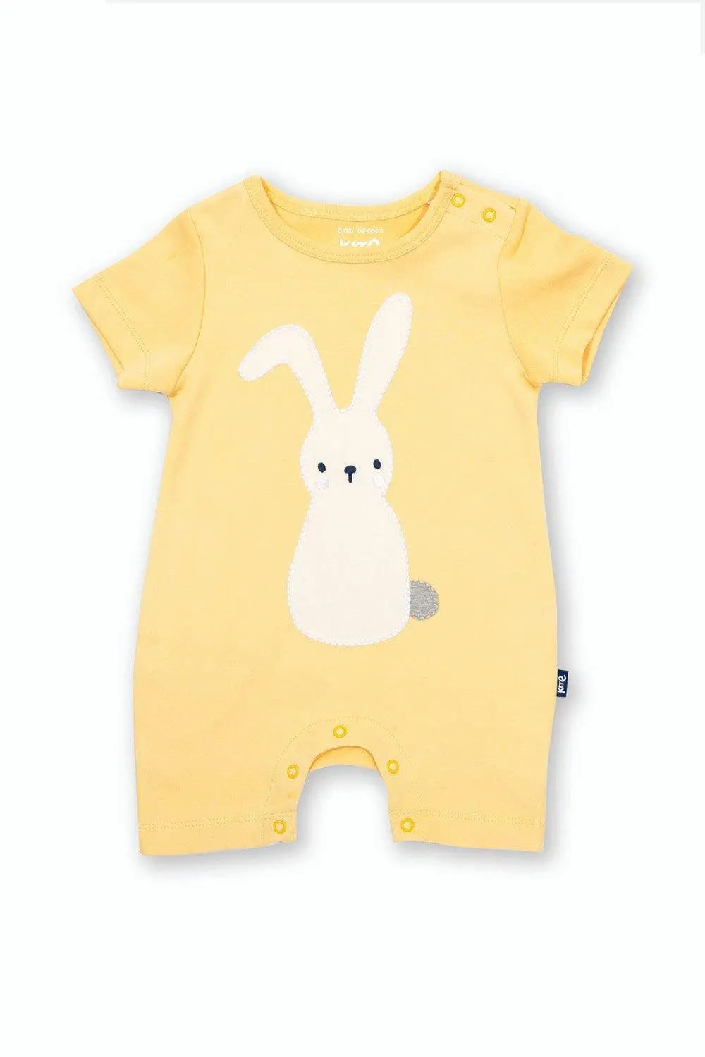 Bunny Time  Yellow Organic Cotton Baby Romper