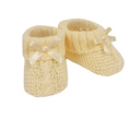 NURSERY TIME Lemon Knitted Newborn Baby Booties with Bow - Adorababy