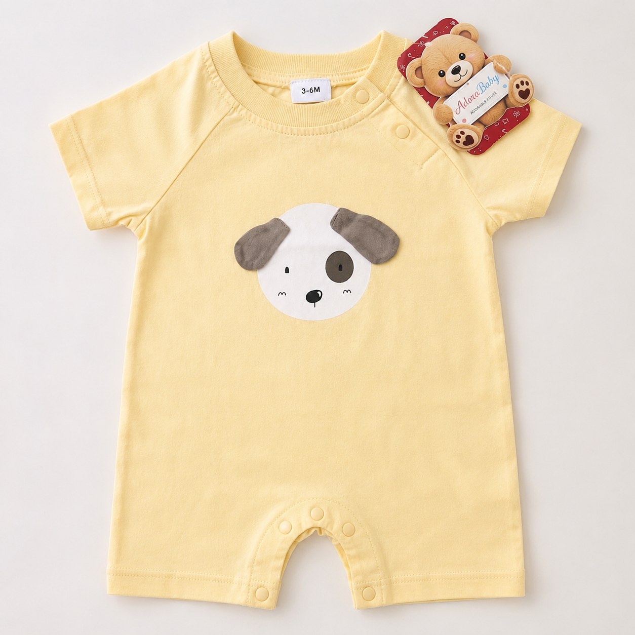 Baby Boys Lemon Puppy Summer Romper