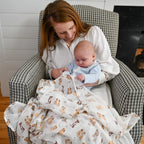 Lollybanks 'Woof Woof' Muslin Cotton Baby Swaddle Blanket