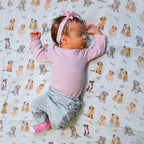 Lollybanks 'Woof Woof' Muslin Cotton Baby Swaddle Blanket