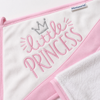 Little Princess Embroidered Hooded Towel & Wash Mitt Set