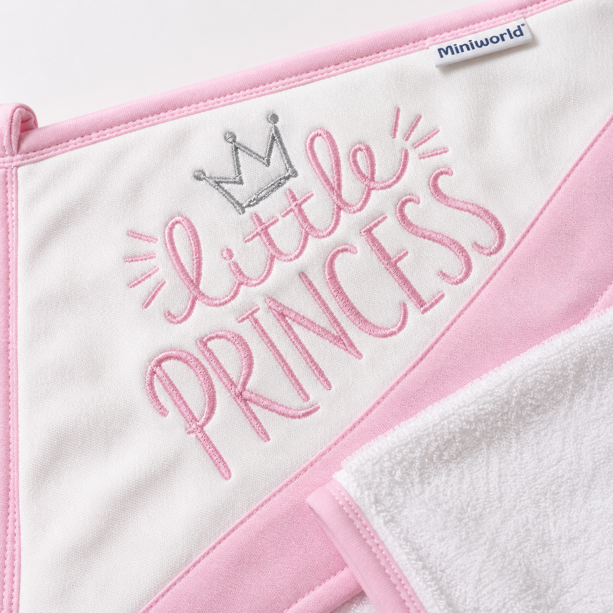 Little Princess Embroidered Hooded Towel & Wash Mitt Set