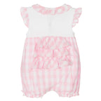 mintini baby girls pink ruffled summer shortie romper | Adorababy  uk