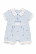 Tiny Baby Sweet as Candy Sky Blue & White Romper