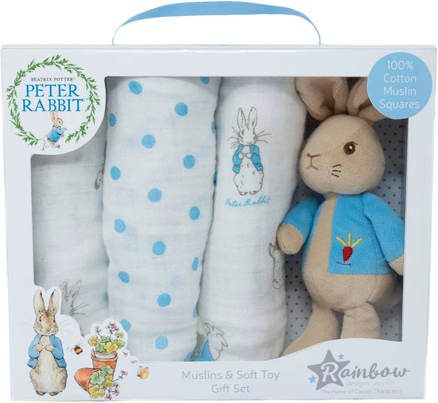 Peter Rabbit Baby Toy & Muslin Gift Set