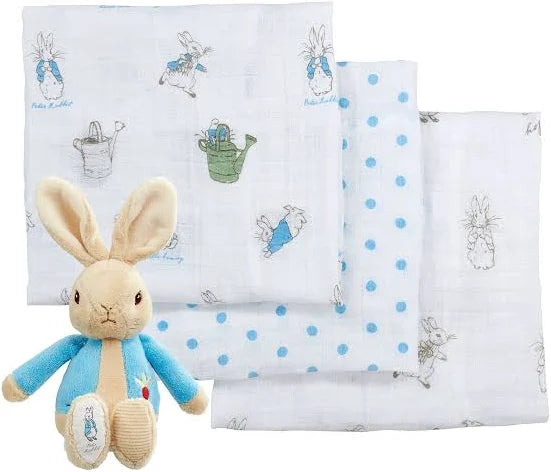 Peter Rabbit Baby Toy & Muslin Gift Set