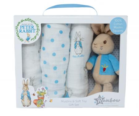 Peter Rabbit Baby Toy & Muslin Gift Set