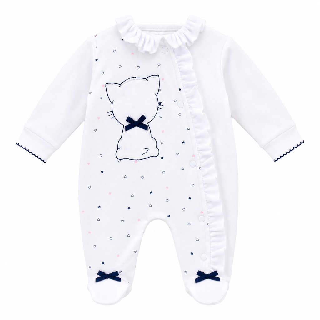 Pex Baby Girls Kitten Sleepsuit | Adorababy.co.uk