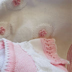 Newborn Baby Girls Cotton Crochet Knit Outfit & Poncho Gift Set