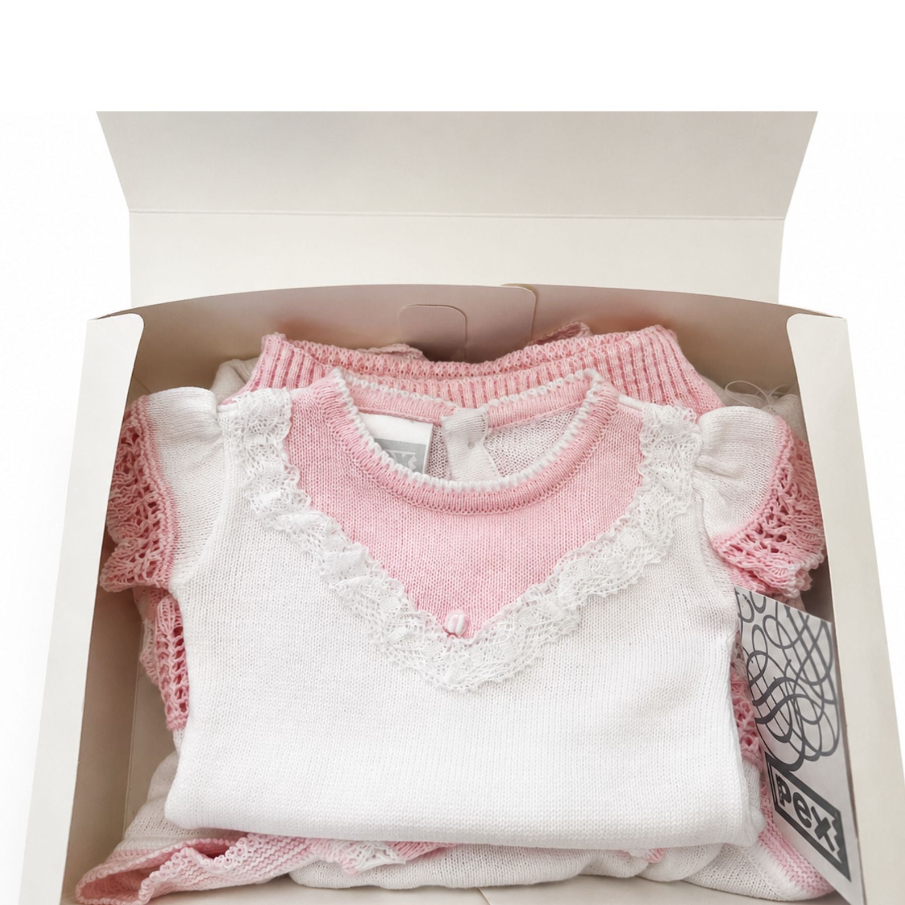 Newborn Baby Girls Cotton Crochet Knit Outfit & Poncho Gift Set