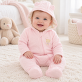 Pure & Soft Babywear Pink Bear Hooded All in One