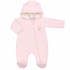 Pure & Soft Babywear Pink Bear Hooded All in One