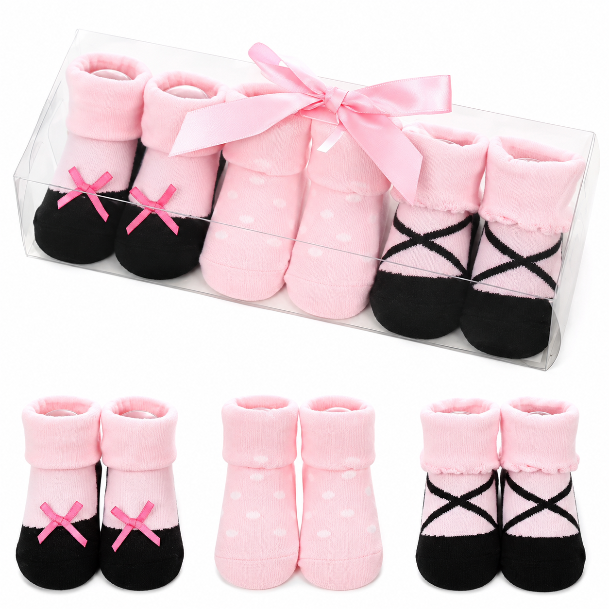 Pink Baby Socks Gift Set