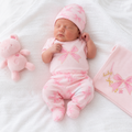 Pink Bows Baby Girls 10 Piece Cotton Layette Gift Set