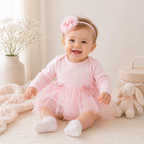 Soft Pink Cotton Tulle Tutu Body Dress & Headband Set