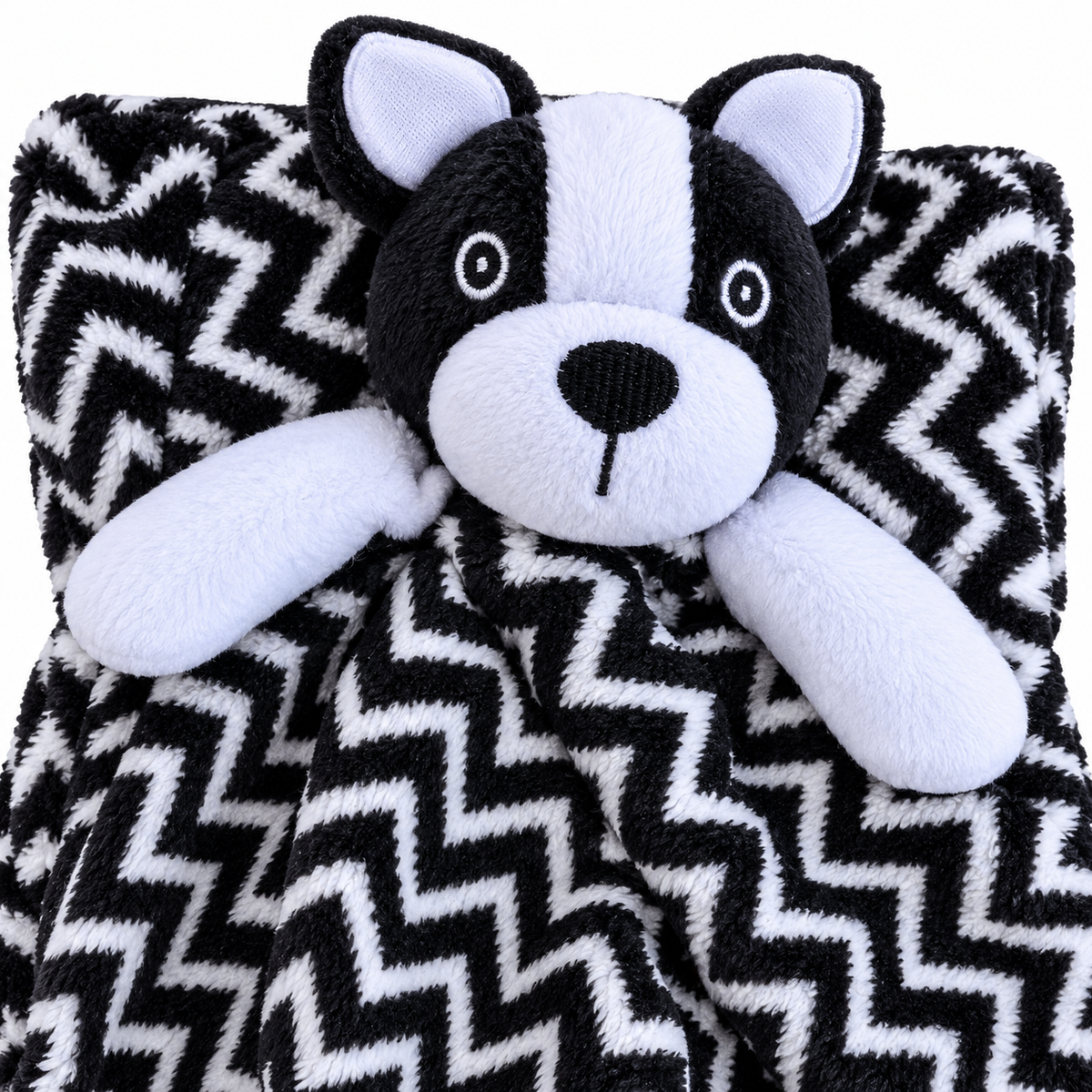 Chevron Baby Blanket & Plush Puppy Buddy Comforter