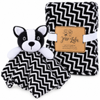 Chevron Baby Blanket & Plush Puppy Buddy Comforter