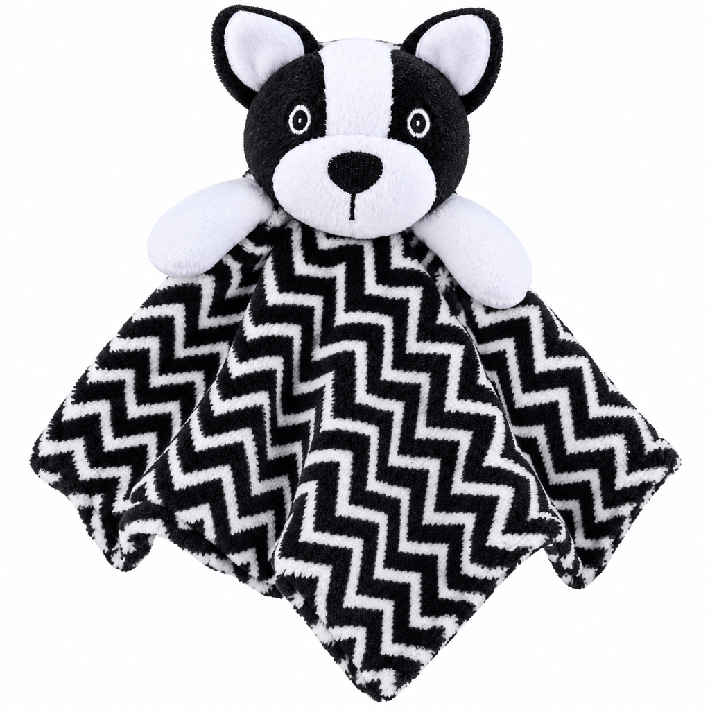 Chevron Baby Blanket & Plush Puppy Buddy Comforter
