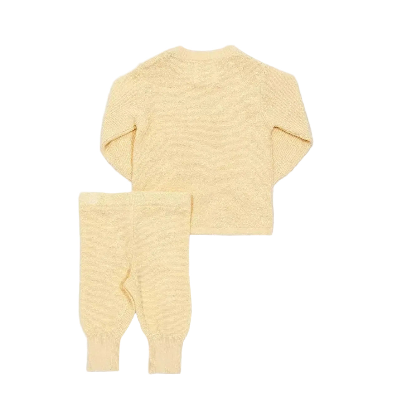 Yellow baby outfit with long-sleeve top and pants on a white background | Adorababy.co.uk