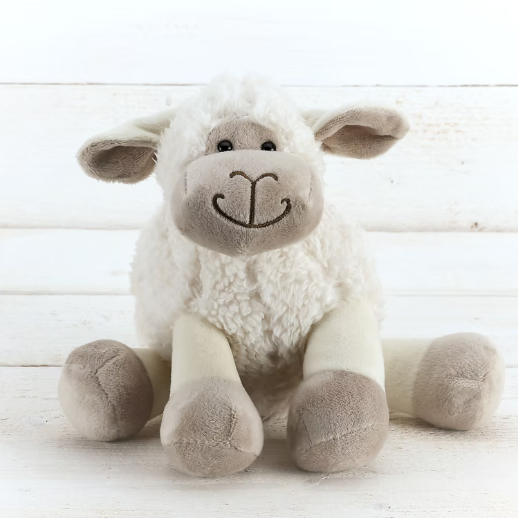 White Sitting 18cm Soft Toy Sheep