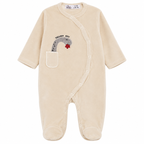 Baby Boys’ TALLEST BOY Cream Velour Romper