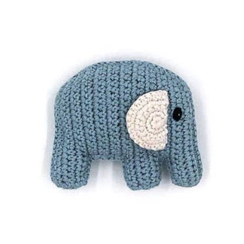 Teal Blue Soft Elephant Baby Rattle