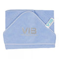 Blue towel with 'VIB' branding on a white background | Adorababy.co.uk