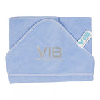 Blue towel with 'VIB' branding on a white background | Adorababy.co.uk