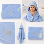 Very Important Baby Embroidered Blue Hooded Towel