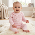 Baby Girls Pink Bobble Knitted 2 Piece Set