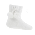 SOFT TOUCH White Pom Pom Baby Socks - The Baby Place / AdoraBaby.co.uk