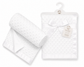 White Soft Dimpled Satin Edge Baby Wrap