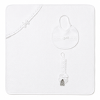 Luxury Baby 3-piece Bath Set - Lace & Ribbon Hooded Towel, Bib & Dummy Clip - White