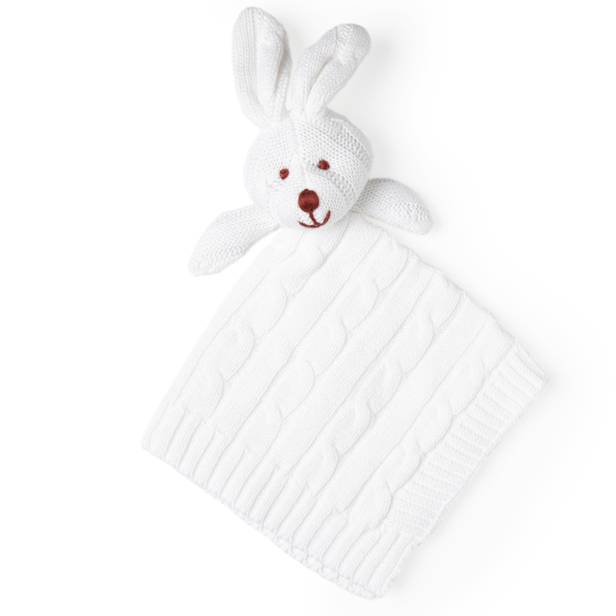 Baby Mode White Cable Bunny Comfort Blanket - AdoraBaby.co.uk