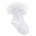 TICK TOCK White Bow 'Tutu' Socks - AdoraBaby.co.uk