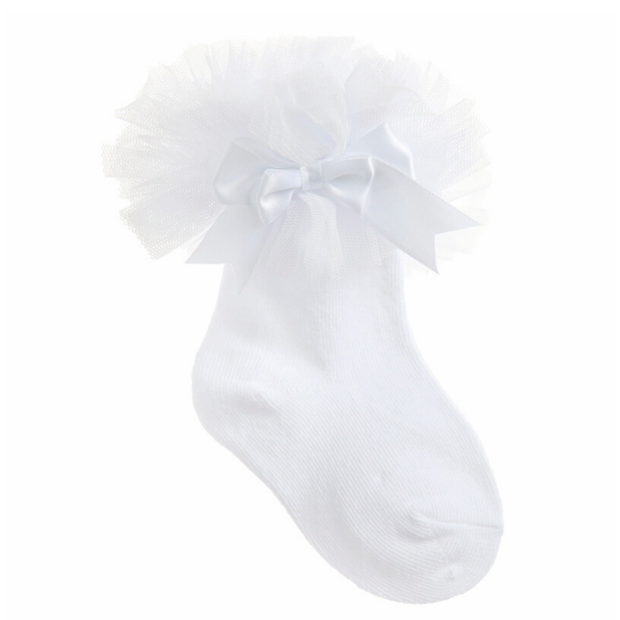 TICK TOCK White Bow 'Tutu' Socks - AdoraBaby.co.uk